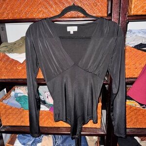 V-Neck black body suit